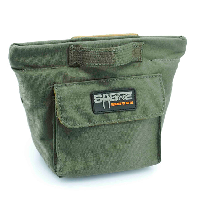 Sabre Tactical food reward pouch with adjustable waist strap and removable lining for easy cleaning. Ranger green colour.